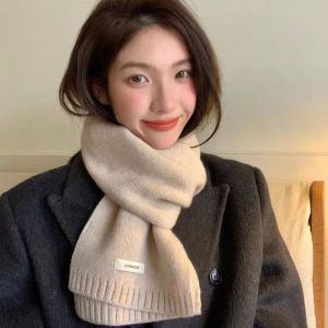 OOC Ấm áp mềm mại Khăn Quàng Cổ Màu Trơn Phong cách Hàn Quốc Dài Khăn choàng cổ Đơn giản Chống gió Khăn Quàng Cổ Dệt Kim mùa đông Cô Gái