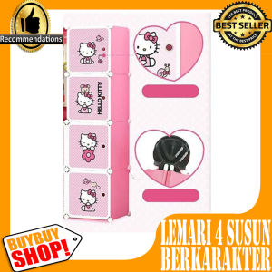 Lemari plastik bedside table rak buku rak sepatu 2 pintu/susun/ kotak / Furniture & Organisasi / Tempat Penyimpanan / Kotak Penyimpanan