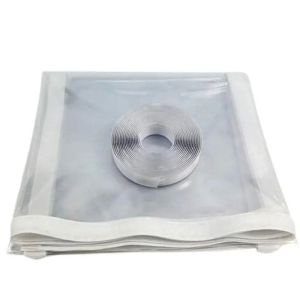 ORIGE HOUSE Highly Transparent Winter Warm Curtains Windproof Adhesive Straps Window Insulation Cover Kit Reusable Plastic Window Glass Screen Film Heat Insulation