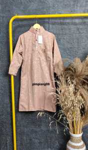 Jubah terbaru untuk anak laki laki usia 3-12 tahun bahan katun embos pakaian muslim anak jubah