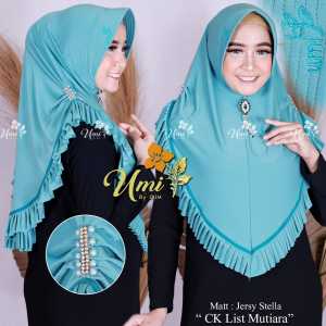 Hijab Instan Bergo CK List Mutiara Payet Rempel List Jersey Brand Umi Hijab By GJM