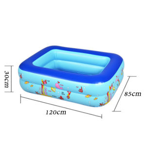 สระน้ำเป่าลม 120 ซม. 2 ชั้น มีลวดลายกันกระแทก ขนาด: ยาว 1.2ม. กว้าง85ซม. สูง30ซม. สระว่ายน้ำเป่าลม