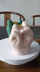 Funny Resin Candlestick Reusable Novelty Gesture Erect Middle Finger Up Statue Light Holder Party