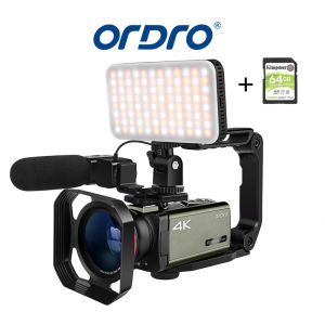 Ordro AX60 3.5 "Màn Hình Cảm Ứng Zoom Quang Học 12x 4K Máy Quay Phim Chuyên Nghiệp YouTube Vlog Máy Quay Video Cho Blogger Phát Trực Tiếp