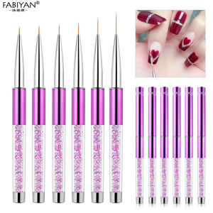 Nail Art Liner Brush with Cap French Stripe 3D Tips Manicure Ultra-thin Line Drawing Pen UV Gel Painting Brushes Professional Nail Design Tool 5/7/9/11/15/20mm