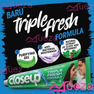 Closeup Triple Fresh Formula Pasta Gigi Anti-Bakteri Anti-Rongga 160g