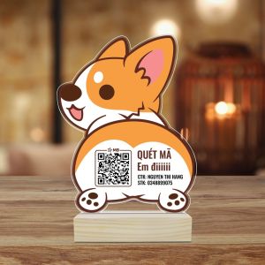 Bảng mã Qr Code chất liệu mica in các thông tin tài khoản ngân hàng để bàn trang trí decor