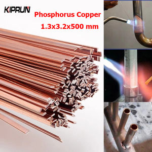 KIPRUN 10/20/50PC 1.3x3.2x500mm Brass Welding Rod Phosphorus Copper Electrode Welding Rod Brass Welding Wire Bronze Electrode Soldering Rod No Need Solder Powder