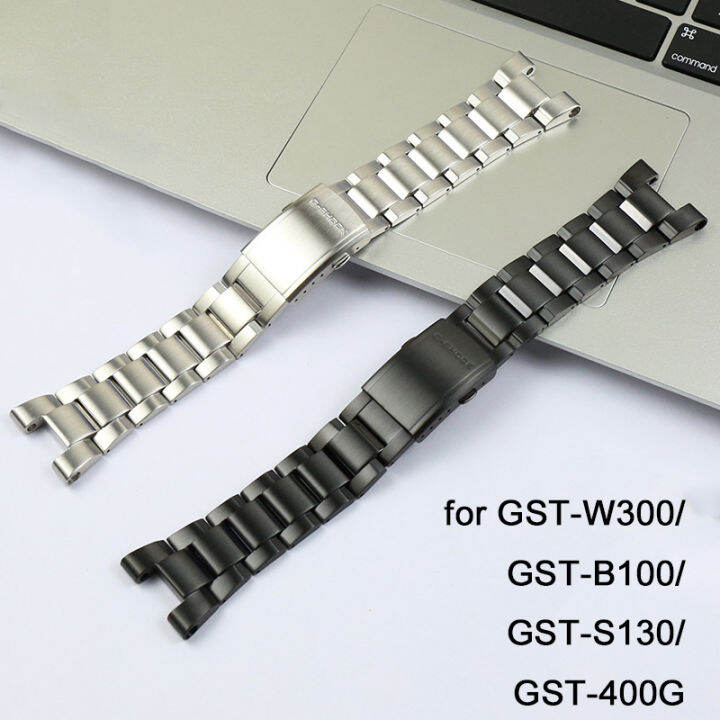 Stainless Steel Strap for Casio G SHOCK GST W300 GST S130 GST 400G GST B100 Metal Men s Watches Bracelet Watch Band Replacement with logo Lazada PH