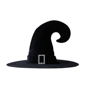 YOUSHI TOP Mạ vàng Mũ phù thủy Halloween Góc uốn Nhung Mũ quỷ Đơn giản Đạo cụ trang phục Mũ Halloween Trẻ em