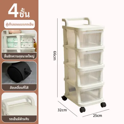 ชั้นวางของ ชั้นเก็บของอเนกประสงค์ รถเข็นเก็บของ มีล้อเลื่อน+ที่จับ 2/3/4/5ชั้น เก็บของแบบดึง ประหยัดพื้นที่