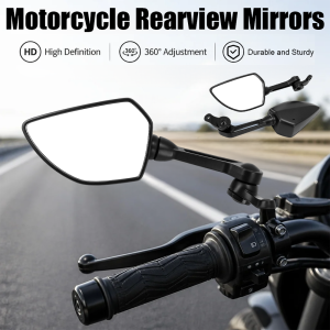 Hollow Long Bracket Motorcycle Rearview Mirror Water‑Drop Shape Shell Universal Side Mirror for Scooter Underbone Motor Bike