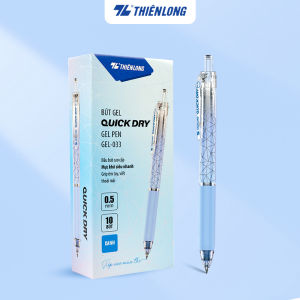 Combo 5/10/20 bút gel Thiên Long Gel-033 Quick Dry ngòi 0.5mm mực nhanh khô công nghệ đầu bút 2 viên bi giúp viết trơn êm