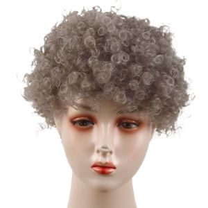 YEAHAP Synthetic Wigs Football Fans Wigs Rainbow Funny Wig Afro Curly Clown Wigs Supplies Clown Props Halloween Cosplay Hairs Kids