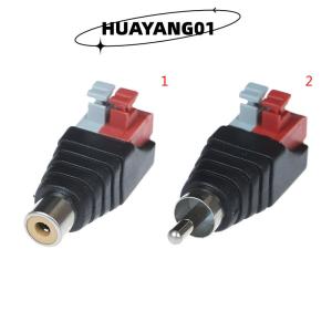HUAYANG01 [2023 new HOT FASHION] Speaker Wire A V Cable to Audio Male Famale RCA Connector Press Plug Terminal