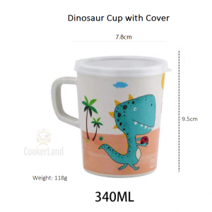 🔥Ready Stock🔥 Bamboo Fiber Animal Single Ear Cup Environmentally Friendly & Healthy Children Drinkware Cup with Cover