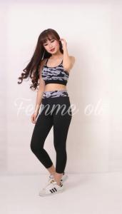 Floline Ols-Setelan Olahraga/Senam/Aerobic/Jogging/ Loreng/ motif army/ Paket Bundling Lebih hemat