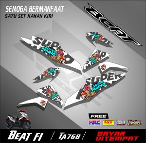 Striping Stiker Variasi List Beat Fi 2012-2015 Motif Super Mario Kode TA768