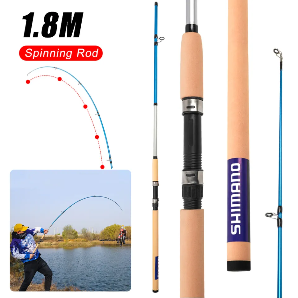 LO【Ready Stock】Shimano Portable Fishing Rod 1.8m Carbon Spinning