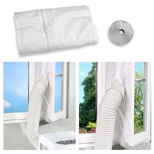 【Local Stock】Portable Air Conditioner 3m/5M Flexible Cloth Sealed Panel Window Sealing with Zippers Adhesive Fasteners