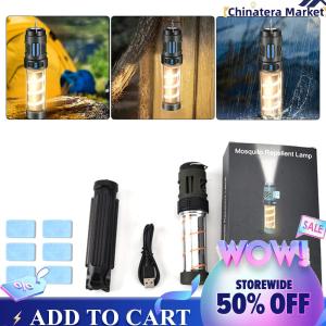 【Chinatera】3 in 1 Mosquito Repeller Lamp with Triangle Bracket Camping Lantern Telescoping Tripod Outdoor Light for Outdoor Camping