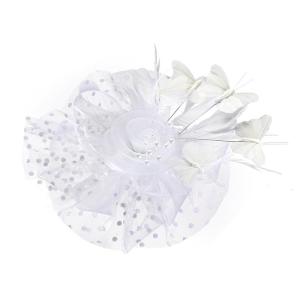Bridal Fascinator with Faux Pearls Butterfly Headbands Hair Accessory For Weddings Adjustable Hair Clip Hair Decoration