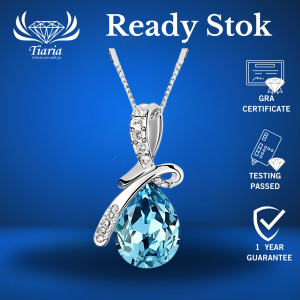 Kalung Tiaria Jewelry Silver Titanium / 9K Gold White Plated Silver Titanium - Emas Putih Titanium Silver Perak Platinum Asli Anti Karat -  DEA001