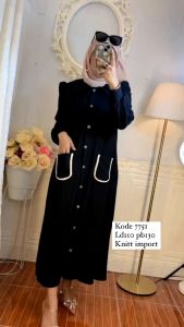 GAMIS KNIT MIDI KNIT PREMIUM FULL KANCING AKTIF