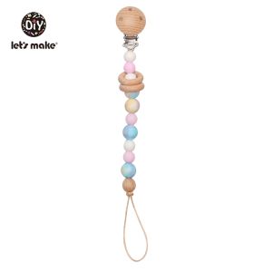 Lets Make Baby Pacifier Holder 1pc Food Grade Silicone Beads Newborn Teether Toys