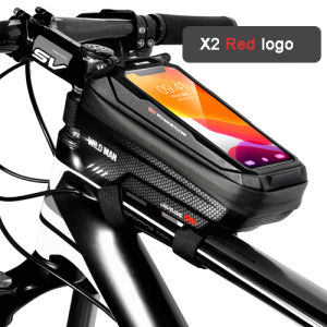 WILD MAN Waterproof Cycling Bag Frame Front Top Tube Bike Bag 6.9in Phone Case Touchscreen Bag MTB Pack Bicycle Accessories