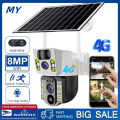 MYHYPERGEAR V380 PRO Outdoor Solar CCTV Camera wifi connect 360 Panoramic Dual Cameras Smart Wifi 4G Camera With Big Speaker Support Two-way Voice Intercom HD Full Color Night Vision VCS03. 