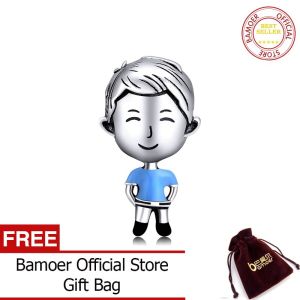 BAMOER Hạt Kim Loại Bộ Sưu Tập Gia Đình 6 Phong Cách Charm Bạc Ý 925 Phù Hợp Với Vòng Tay Nguyên Bản Trang Sức Tự Làm Thời Trang BSC172