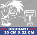 Sticker Mobil Animasi Kartun Lucu Speed Limit. 