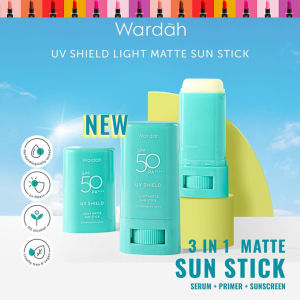 Wardah UV SHIELD SERIES | Aqua Fresh Essence SPF50 Active Protection Serum Matte Sun Stick Essential Sunscreen Gel SPF 30