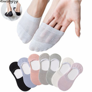 Ruizhijzg Ready Stock 1 Pair Cotton Socks For Women Low Cut No Show Invisible Spring And Summer Ladies Girls Socks Mesh Mesh Hole Breathable Comfortable Socks