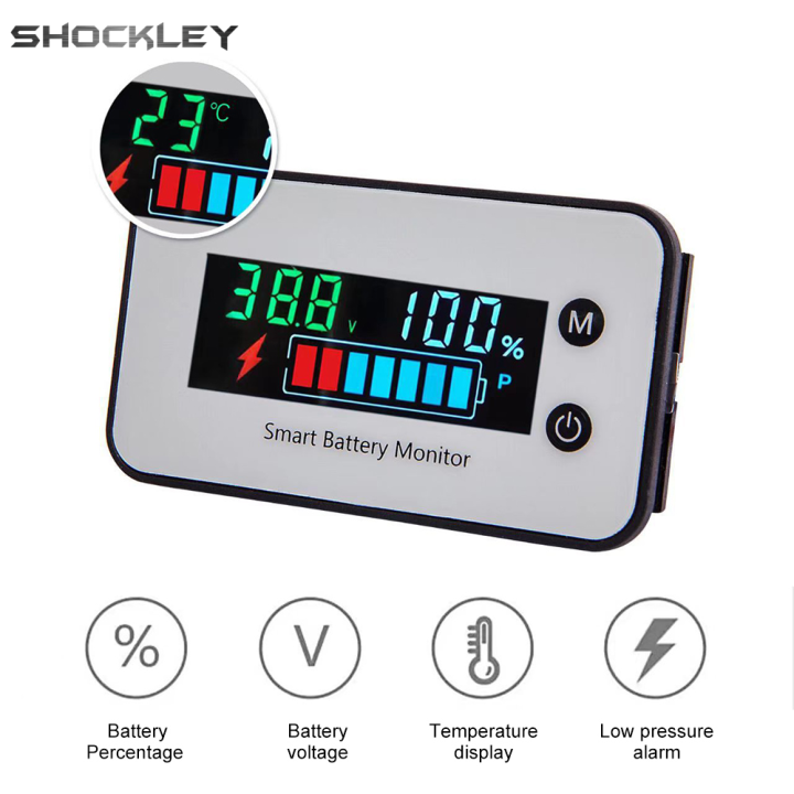 2PCS Battery Capacity Monitor 10-100V Gauge Meter Voltmeter