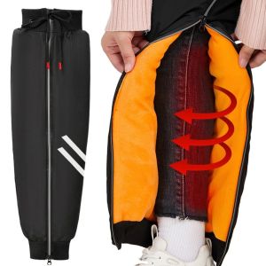 IDEAL Cold-Proof Zipper Thermal Kneecap Reflective Fleece-lined Electric Vehicle Knee Pads Breathable Lengthen Warm Legs Sleeves Winter