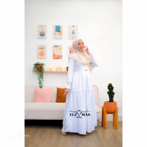 Gamis Polos Putih Bersih  Dewasa Kekinian 2025 Mewah & Elegan Cocok Untuk Manasik Haji