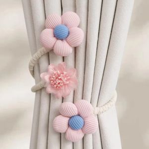 GLASSES VIEW 1 PCS No Punching Curtain Buckle Flower Shape Twist Bough Rope Curtain Tie Backs Cute Bedroom Curtain Holder Living Room
