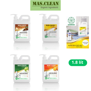 Nước Rửa Chén Bát Hữu Cơ Mas.Clean Gốc Thực Vật An Toàn Cho Da Dầu Rửa Chén Bát/ Rửa Bình Sữa - Can 3.8 lít