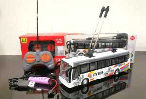 RC Bus with Light Remote Control Bus 4CH Electric Simulation Cars Tour Bus Model Toys
