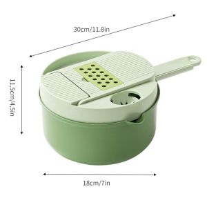 Round vegetable slicer grater rice rinser egg white separator 3-in-1 household vegetable washing and draining basket