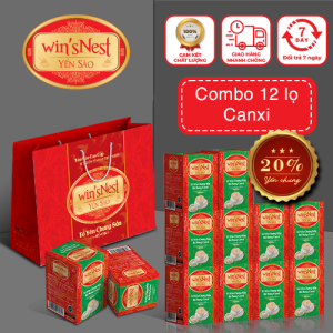 TÚI 12 Lọ lẻ Yến Sào winsNest Tổ Yến Chưng Sẵn Bổ Sung Canxi 20% (70 ml/ lọ)