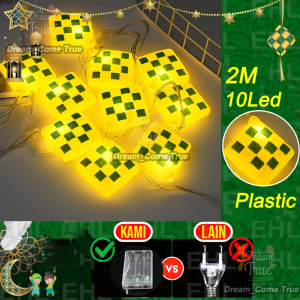✨ Lampu Raya Curtain Light 4M 96LED 8Mode  LED Ketupat Light  Warm Waterproof Plug-in Ketupat Home Party Deco