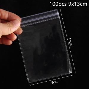 WAPKTY 100Pcs Transparent Self Sealing Bag Reclosable PVC Plastic Zip Lock Bags Durable Dustproof Jewelry Bag Gift Packaging Storage Pouches