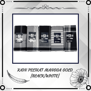 Kain Pelikat Mangga Gold [Black/White]