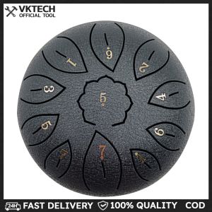 6 inch Steel Tongue Drum Hand Pan Tank Drum with Bag 11 Tune Musical Instrument Lightweight Portable Music Elements
