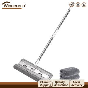 [Winnereco Flagship Mall]Flat Mop with Detachable Microfiber Pads for Easy Floor Cleaning in Home and Office Spaces