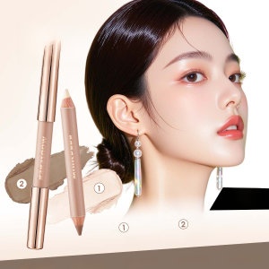 Dual Ended Contour Pen 3D Face Shaping Highlighter and Nose Shadow Stick Natural Finishing Pencil