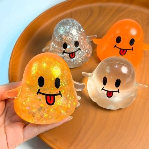 MMLUCK Phục hồi chậm Đồ chơi bóp hình ma Halloween Chứa đầy maltose Không dính Bóng giảm căng thẳng chậm hồi hình lấp lánh Bóng cảm giác Dễ thương Bóng bóp maltose Halloween